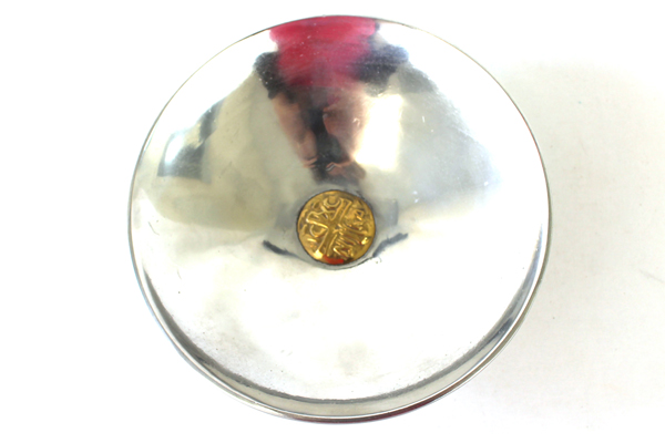 Vintage Silver Tone Metal Tanarpaia Xeipowoinon Dish With Brass Center