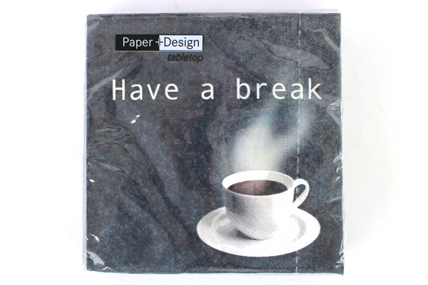 80-ct Biodegradable Paper Design Beverage Napkins 10" India/Have A Break