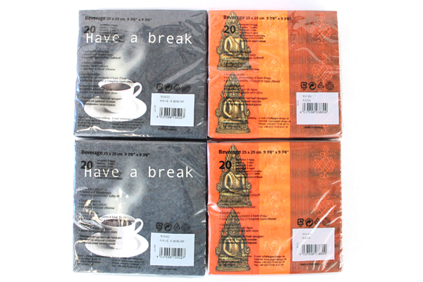 80-ct Biodegradable Paper Design Beverage Napkins 10" India/Have A Break