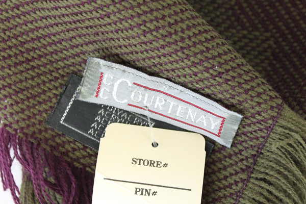 New with Tag ~ Purple And Green C. C. Courtenay 48" Knit Wrap / Shawl / Scarf