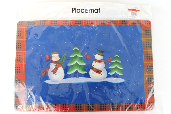 7-Pc Lot of Christmas Winter Snowman Plastic Placemat & Plates JoAnn Stores