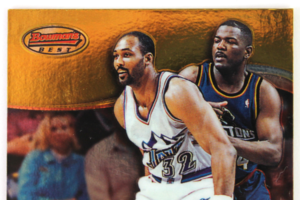 1999 Bowman's Best Karl Malone Utah Jazz Topps NBA Basketball Card No. 80 of 100