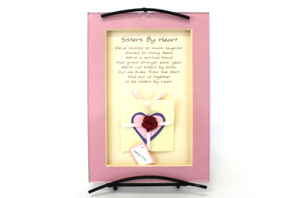 Gift Lot of 3 Hallmark Heart Ornament Sisters By Heart Matted Poem & Photo Album