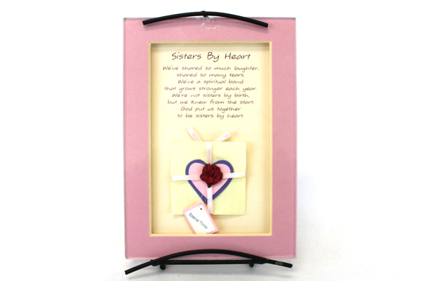 Gift Lot of 3 Hallmark Heart Ornament Sisters By Heart Matted Poem & Photo Album
