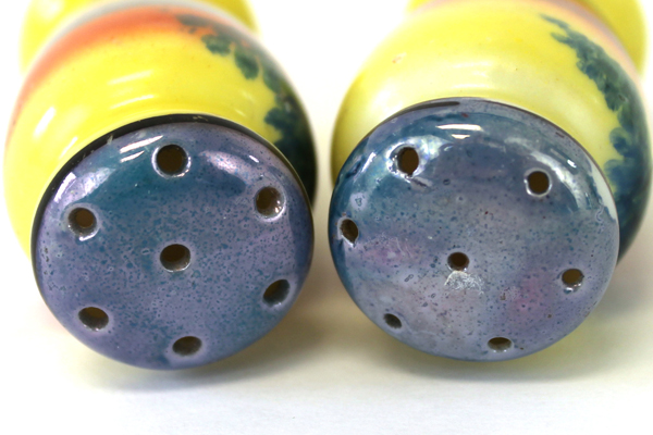 Vintage Miniature Hand Painted Sunrise Sunset Landscape Salt And Pepper Shakers