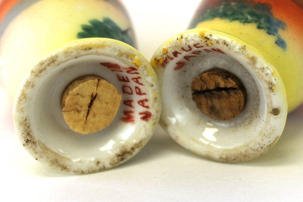 Vintage Miniature Hand Painted Sunrise Sunset Landscape Salt And Pepper Shakers
