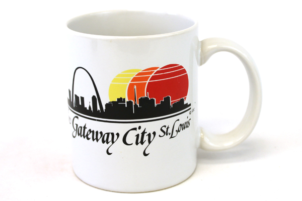 Gateway City St. Louis MO Missouri IDC White Ceramic Souvenir Skyline Cup Mug