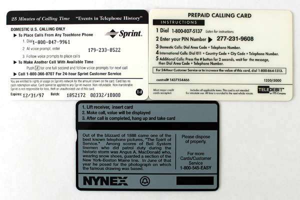 Lot of 3 Nynex Pioneer Spirit of Service Telephone Change Card Cabinet Phone