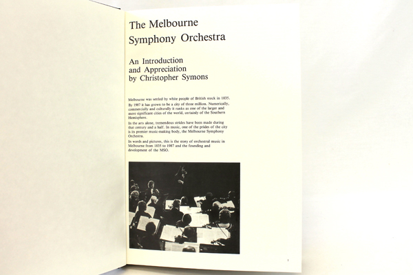 The Melbourne Symphony Orchestra An Introduction and Appreciation 1987 Symons