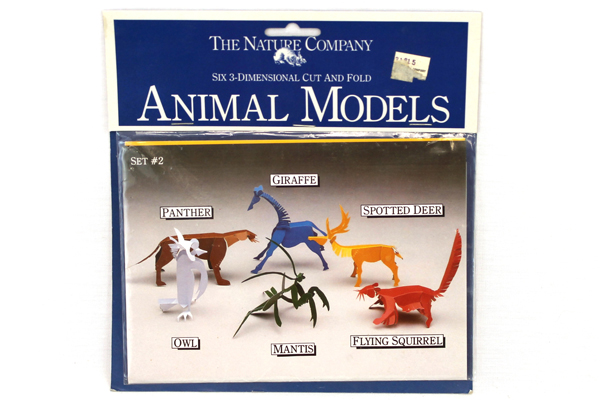 Nature Company Six 3D Cut and Fold Paper Animal Models Set #2