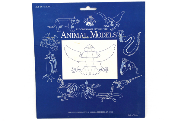 Nature Company Six 3D Cut and Fold Paper Animal Models Set #2