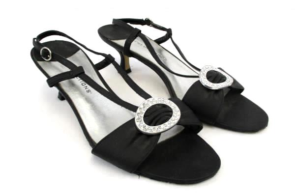 Women's Predictions Slingback Open Toe Clasp Bow Jeweled Embellish Heels 6-1/2W