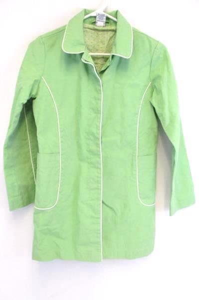 Old Navy Girls Youth XL Light Green Jacket With White Piping Button Up