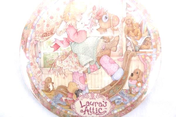 Lot of 10 Vintage 1993 Enesco Laura's Attic Pinback NOS Girl Rocking Horse