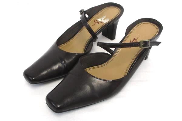 Life Stride Sheila Soft Leather Brown Slip On Square Toe Kitten Heels 7M