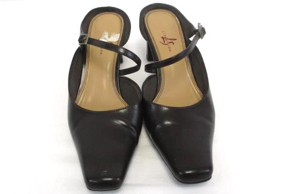 Life Stride Sheila Soft Leather Brown Slip On Square Toe Kitten Heels 7M