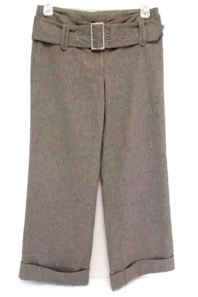 H&M Divided High Waisted Tweed Belted Cuffed Slacks Wide Leg Trouser Pants Women