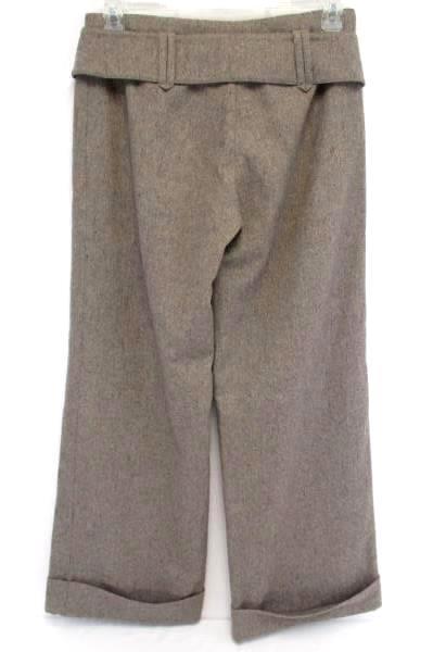 H&M Divided High Waisted Tweed Belted Cuffed Slacks Wide Leg Trouser Pants Women