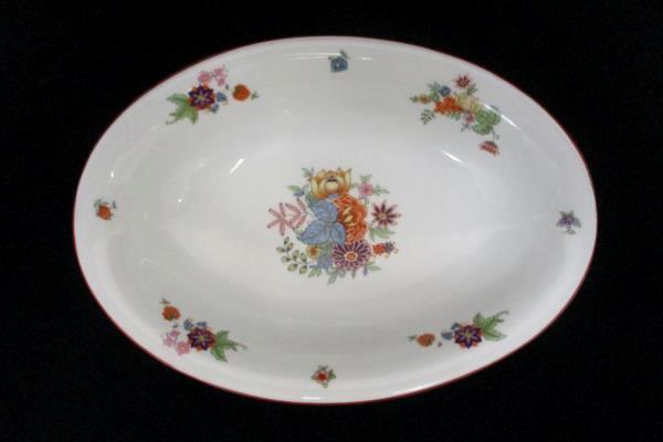 Bohemia Czechoslovakia Donatello Pattern Floral Oval Serving Bowl Vegetable