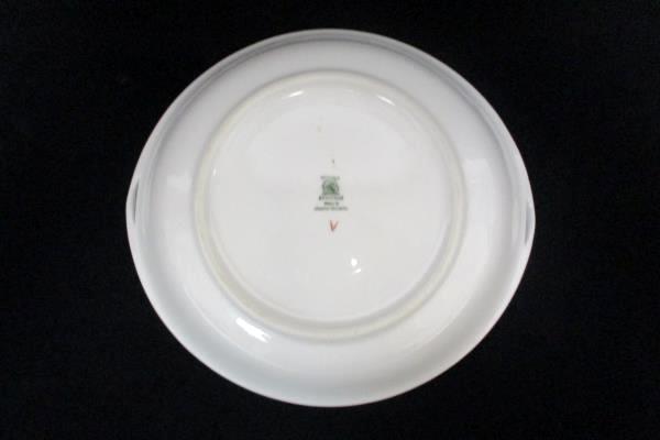 Bohemia Czechoslovakia Donatello Pattern Floral Round Handled Serving Bowl
