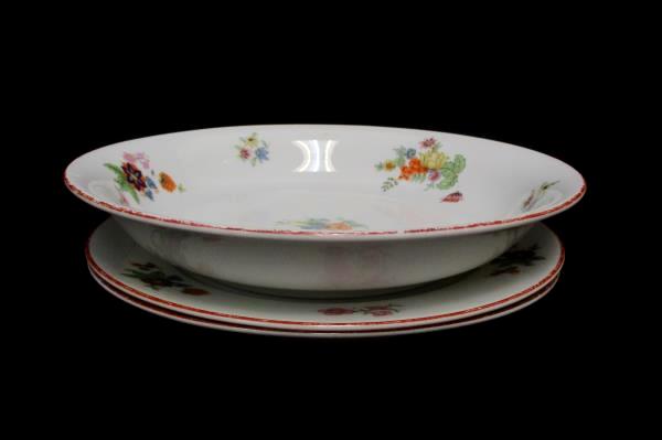 Replacements Bohemia Czechoslovakia Donatello Pattern Floral Bowl 2 Salad Plates