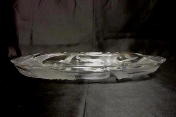 Crystal Clear Studios Serving Platter Sterling Star Etched Flowers 14in