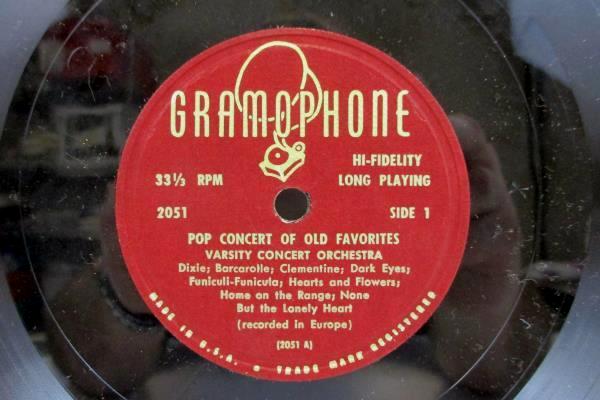 Pop Concert of Old Favorites Concertone LP Record 2051 Varsity Concert Orchestra