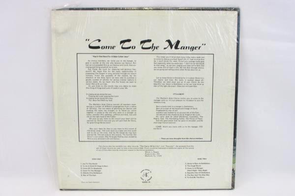 Come To The Manger Manheim Area Chorus LP Record Christmas Holiday Music