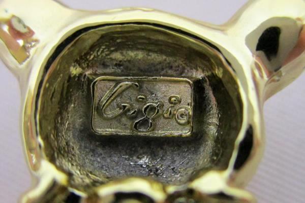 Genuine Diamond Gold Tone "Hug A Bear" Pin/Brooch 1995 Signed Giusti