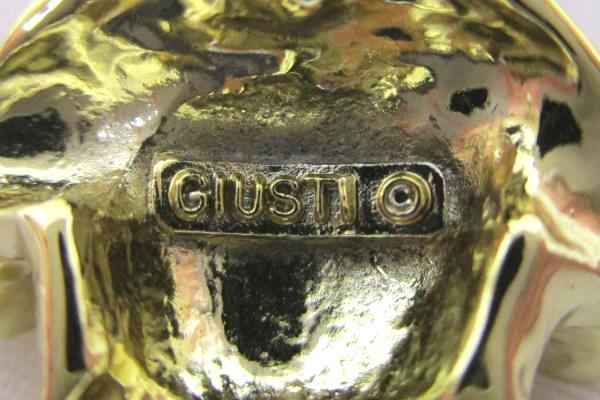 Genuine Diamond Gold Tone "Hug A Bear" Pin/Brooch 1995 Signed Giusti