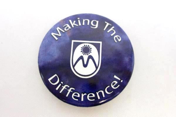 Making The Difference! Purple Pin Round Button Style 2002