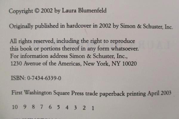 Revenge: A Story of Hope by Laura Blumenfeld 2002 Softcover