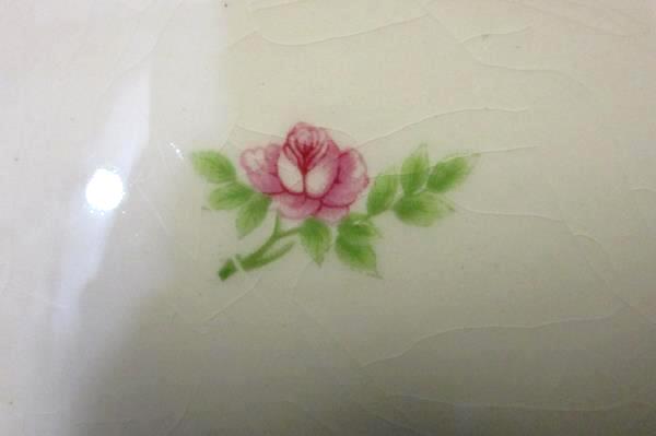 James River Potteries Serving Set For 8 Bread Plates Virginia White Pink Rose