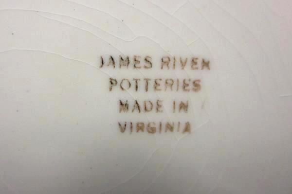 James River Potteries Serving Set For 8 Lg Soup Bowls Virginia White Pink Rose