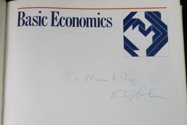 Signed Vintage Textbook Edwin G. Dolan Basic Economics Hardcover 1977 Dryden
