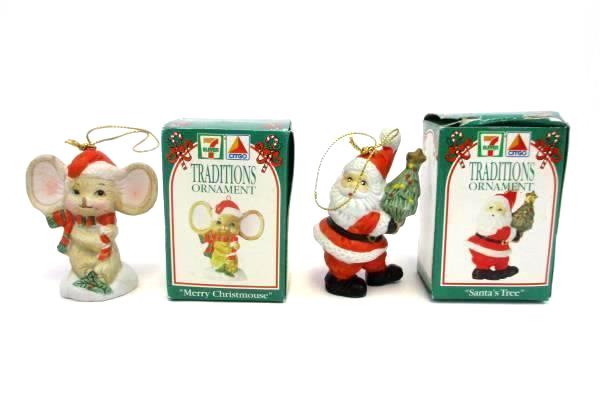 7-Eleven CITGO Traditions Ornament Merry Christmouse Santa's Tree Ornaments 1993