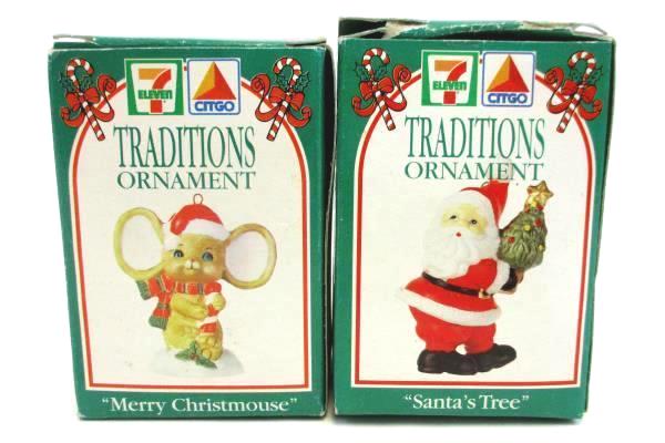 7-Eleven CITGO Traditions Ornament Merry Christmouse Santa's Tree Ornaments 1993