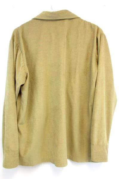 Vintage DAS Retro Button Up Soft Shirt Top Tan Brown Size Large