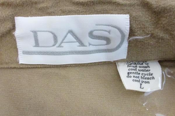 Vintage DAS Retro Button Up Soft Shirt Top Tan Brown Size Large