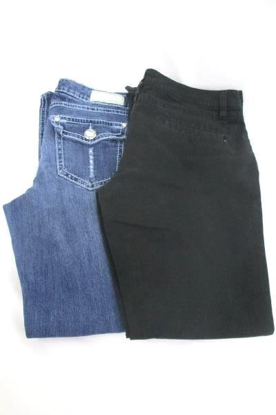 Lot of 2 Women's Junior Pants Jeans Arizona Black Slacks Distress 13