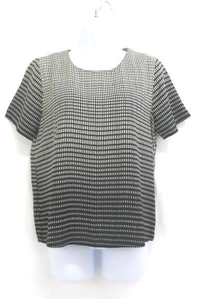Forever 21 Womens Blouse Creme Black Short Sleeve Shirt Top Size M ~NEW WITH TAG