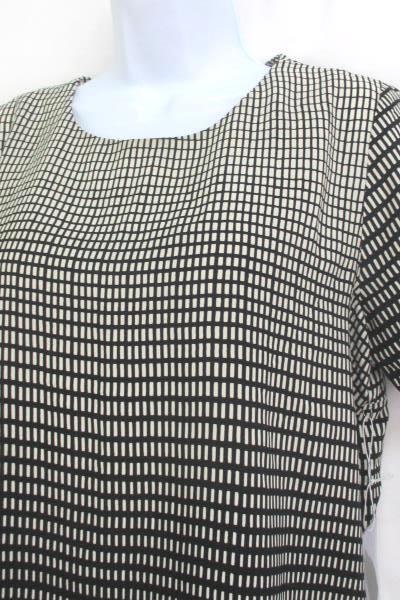 Forever 21 Womens Blouse Creme Black Short Sleeve Shirt Top Size M ~NEW WITH TAG