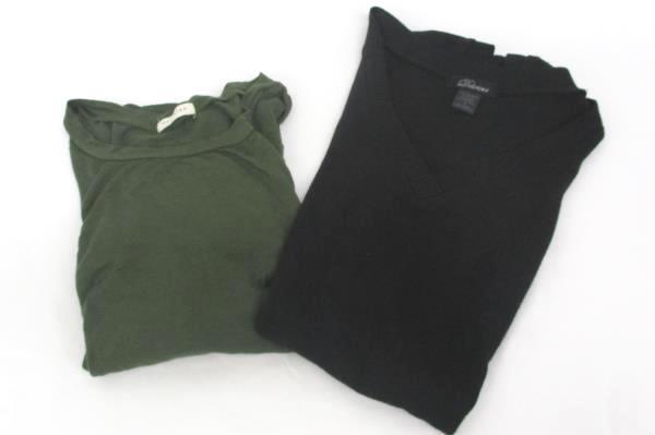 Lot of 2 Women's Tops Sweater L/S Shirt Black Greet Delirious Occasion Small
