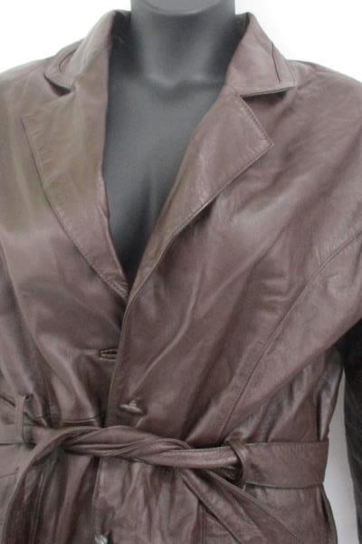 USA Leather Jacket Women's Size Medium Vintage Belted Button Up Removable Liner