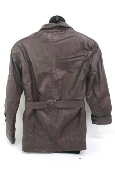 USA Leather Jacket Women's Size Medium Vintage Belted Button Up Removable Liner