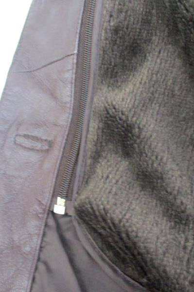 USA Leather Jacket Women's Size Medium Vintage Belted Button Up Removable Liner