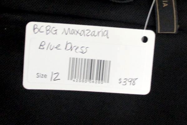 BCBG Max Azaria Beverly Strapless Dress Blue Bloomingdales PCS6G715/DKINK 12