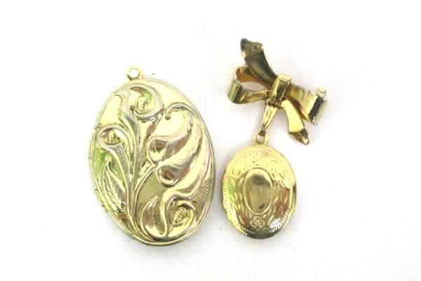 Lot of Vintage Brooch Pins Lockets Gold Silver Tone Telephone Sarah Cov Moon