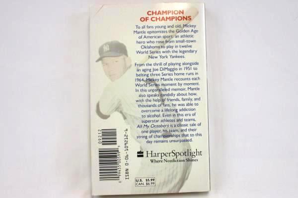 Mickey Mantle All My Octobers 1994 Harper Paperbacks Paperback Book