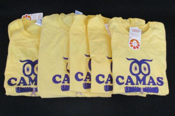 Lot of 5 Custom Ink Camas Owl Yellow T Shirts Various Sizes Oscar Wilde Quote